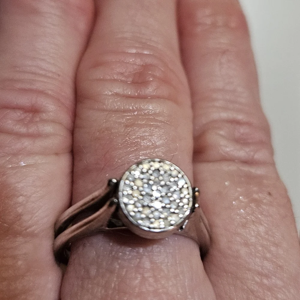 Sterling Silver Cubic Zirconia Women's Cocktail Party Ring Beautiful Size 10